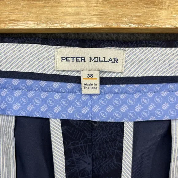 Peter Millar‎ Crown Sport Shorts Mens 38 Floral Blue golf chino pants